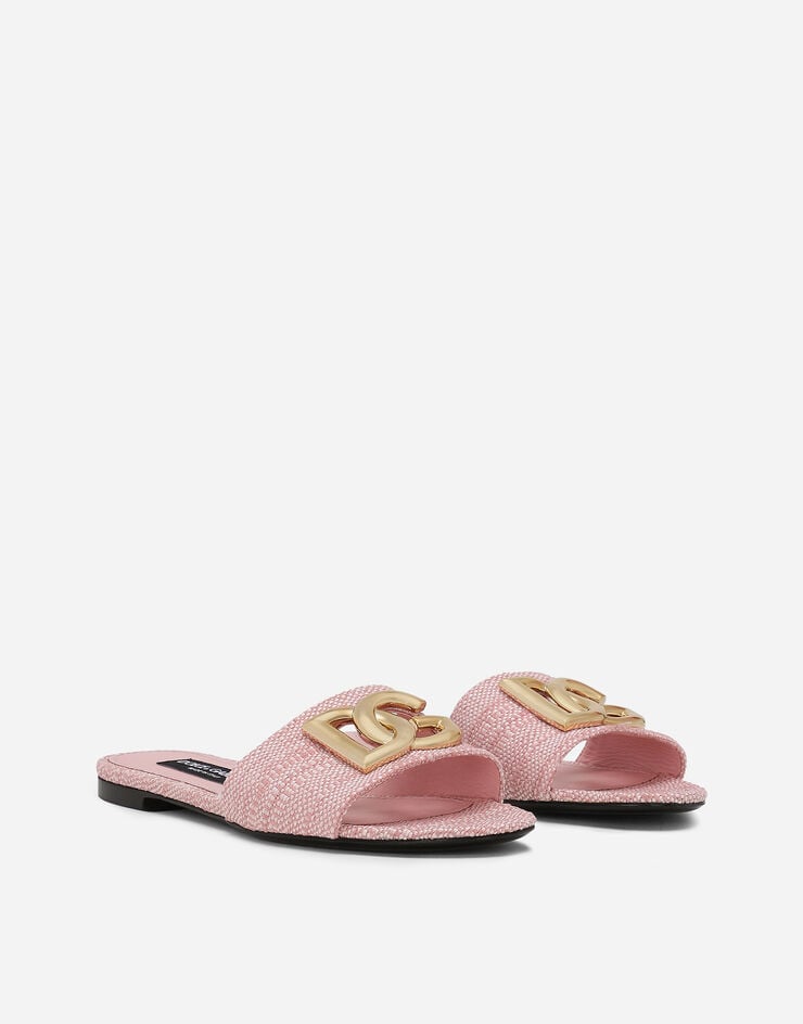 Dolce & Gabbana 라피아 슬라이더 샌들 핑크 CQ0592AR344