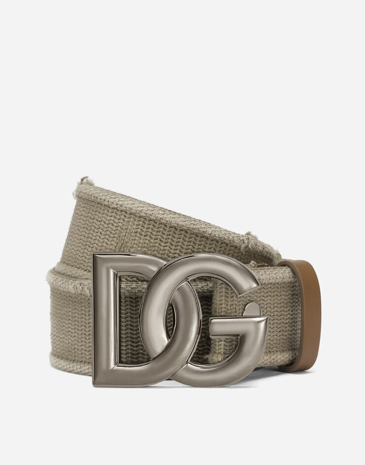 Dolce & Gabbana Cinturón de cinta con logotipo DG Beige BC4646AJ083