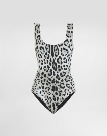 Dolce & Gabbana Leopard-print one-piece racing swimsuit Print O8A54JFSG9R