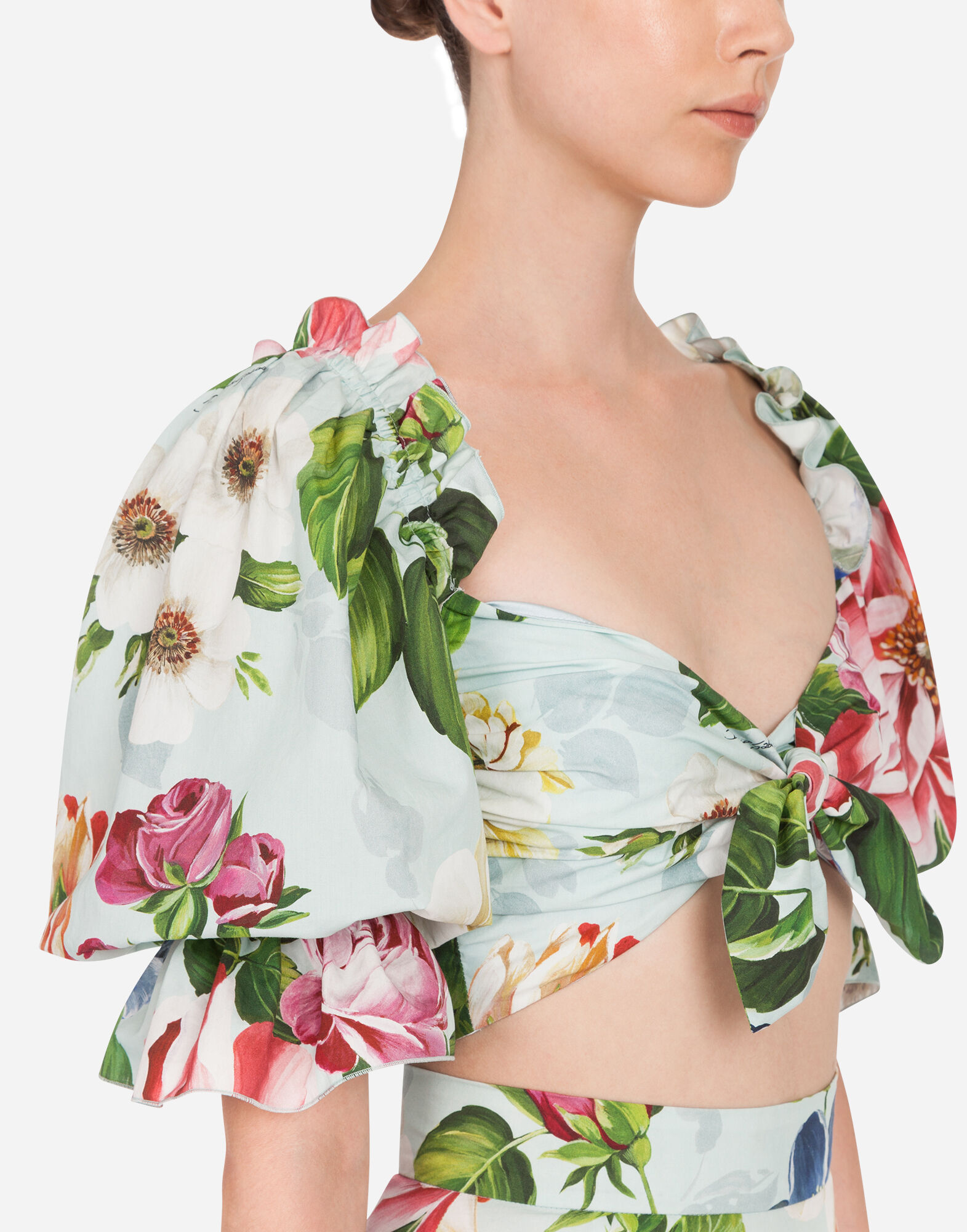FLORAL-PRINT POPLIN CROP TOP FLORAL-PRINT POPLIN CROP TOP