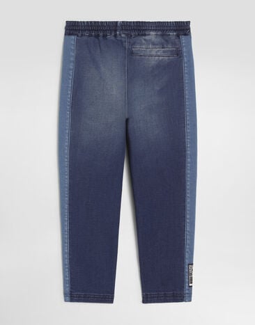 Dolce & Gabbana Pantalon en molleton denim avec broderie  L4JPLRLDD99