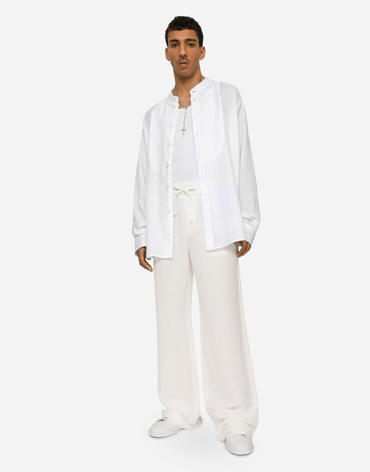 Dolce&Gabbana Pantalone jogging in misto lino Bianco GV4MHTHUMG4