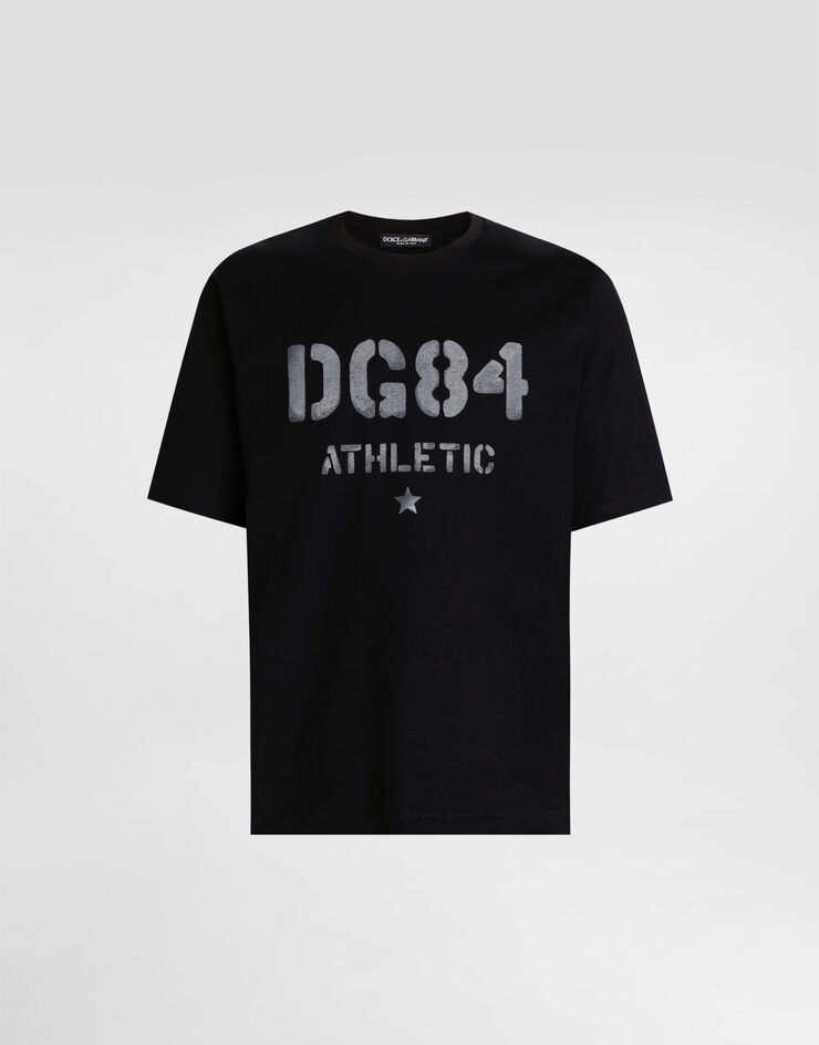 Dolce & Gabbana Cotton t-shirt with print Black G8PN9TG7PZL