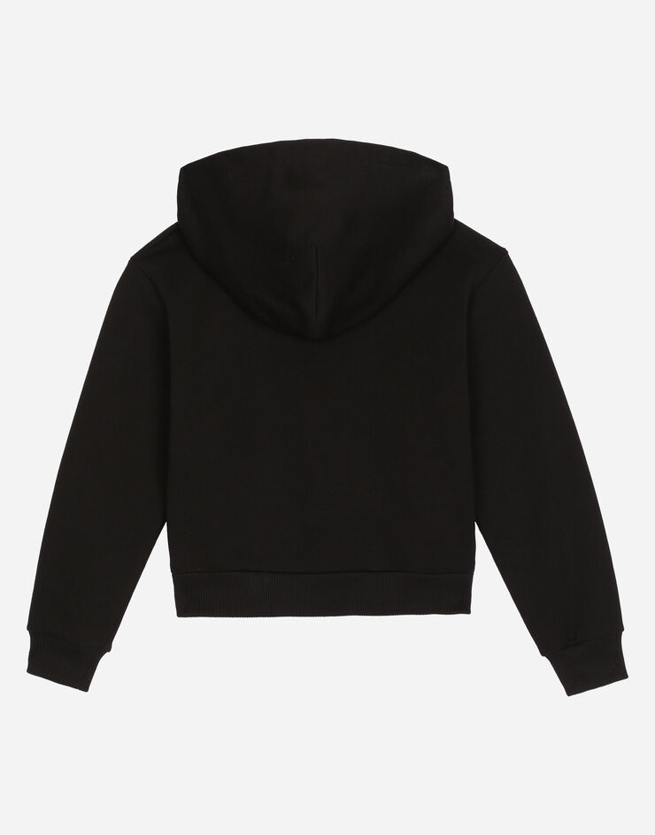 Dolce & Gabbana Jersey hoodie with DG logo Black L5JW9GG7K2W