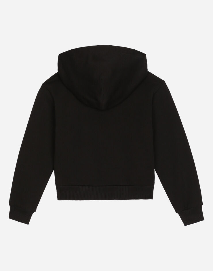Dolce & Gabbana Sweatshirt aus Jersey mit Kapuze und DG-Logo Schwarz L5JW9GG7K2W