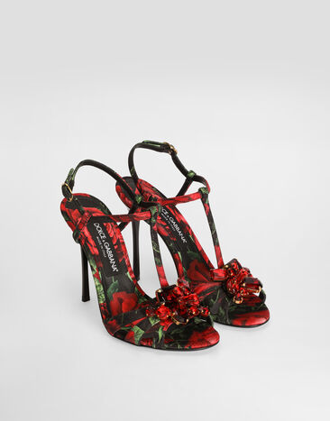 Dolce & Gabbana 로즈 프린트 브로케이드 샌들 Multicolor CR1959A0745