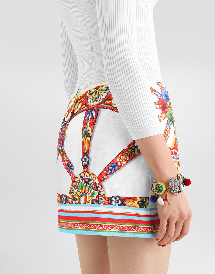 Dolce & Gabbana Carretto-print fabric miniskirt Multicolor F4DDTTGDDTD
