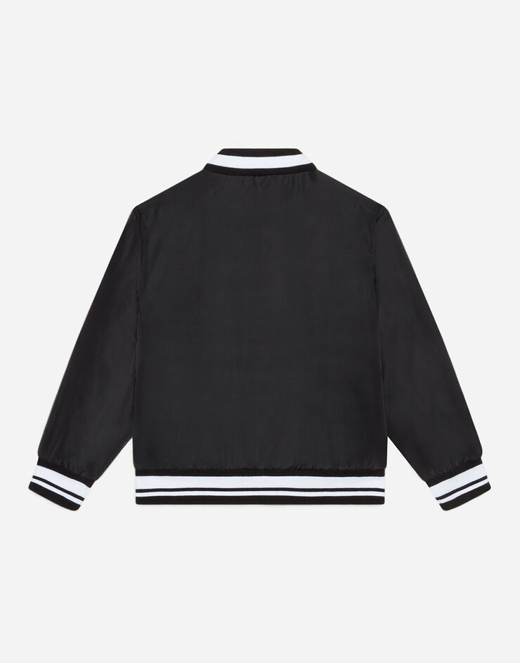 Dolce & Gabbana Nylon bomber jacket with logo patch SCHWARZ L4JBV6G7WBO