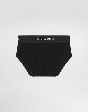 Dolce & Gabbana Jersey briefs two-pack with branded elastic Black L4J700G7OCT