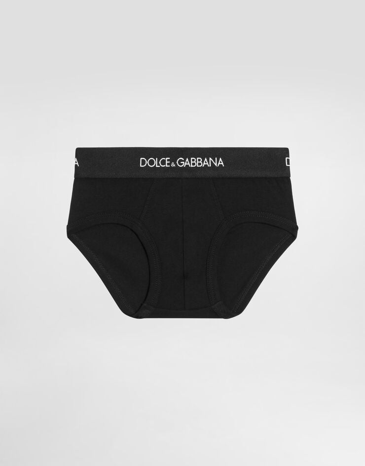 Dolce & Gabbana Jersey briefs two-pack with branded elastic Black L4J700G7OCT