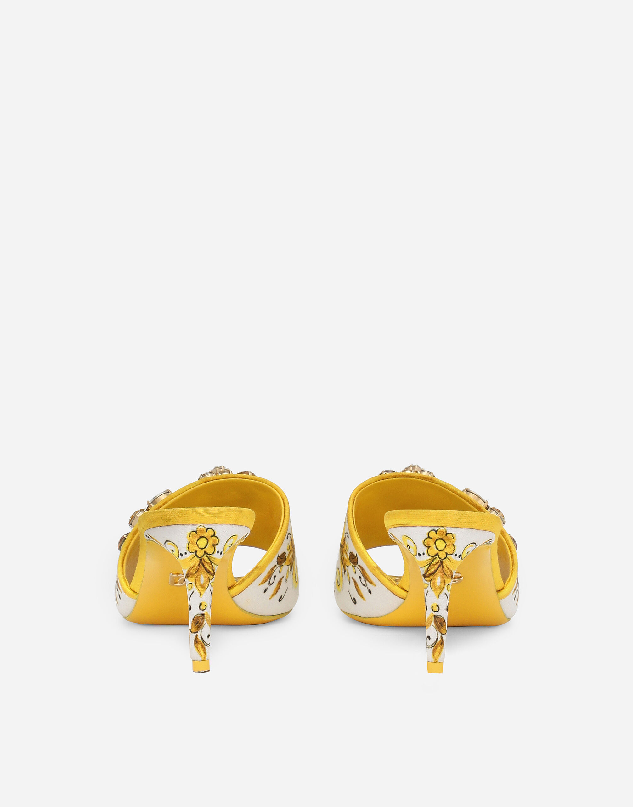 （ブランドロゴ）の人気ランキング Majolica-print brocade mules with embroidery in Yellow for バッグ