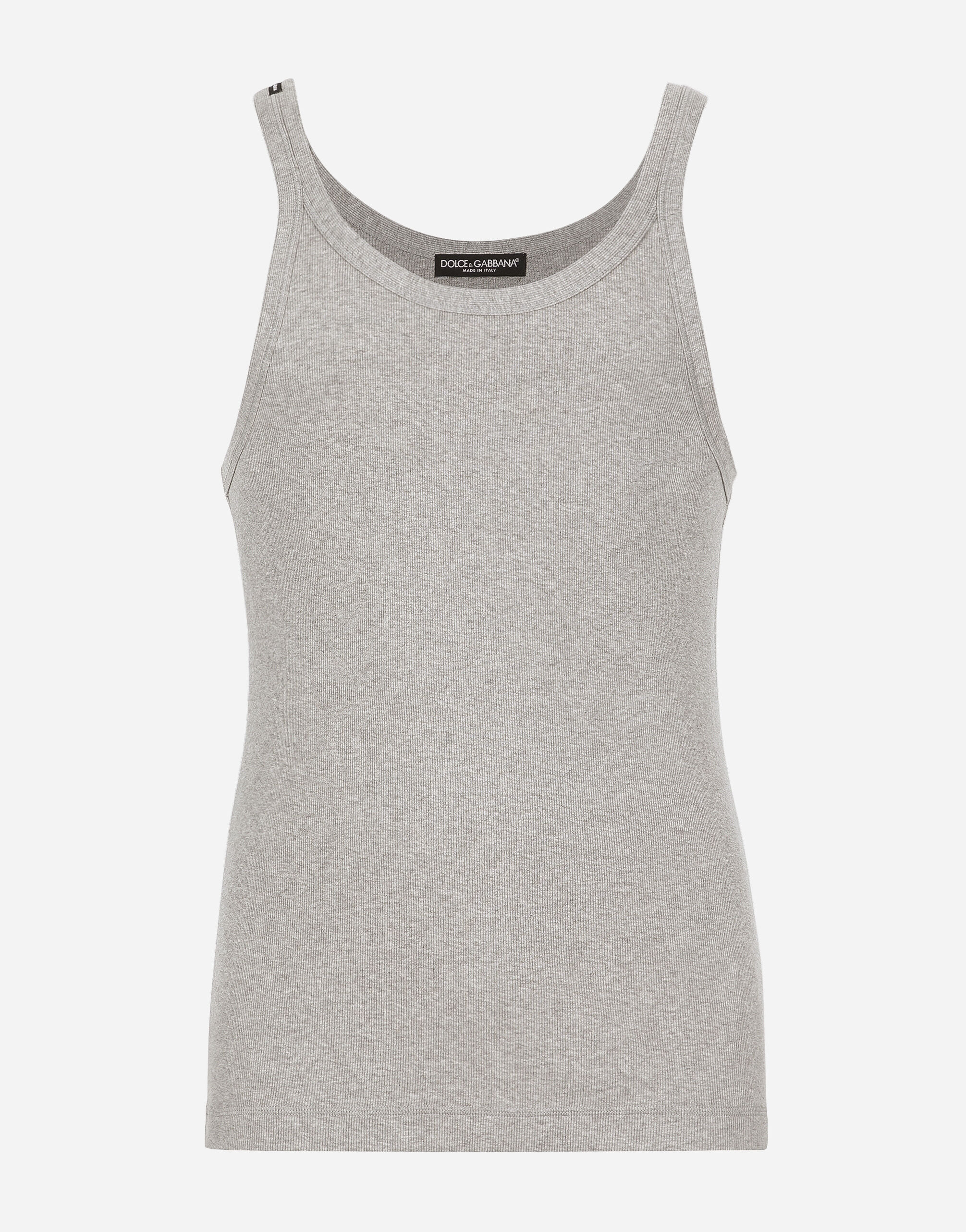 Dolce & Gabbana Slim-fit fine-rib singlet Grey G8RK7TG7L6R