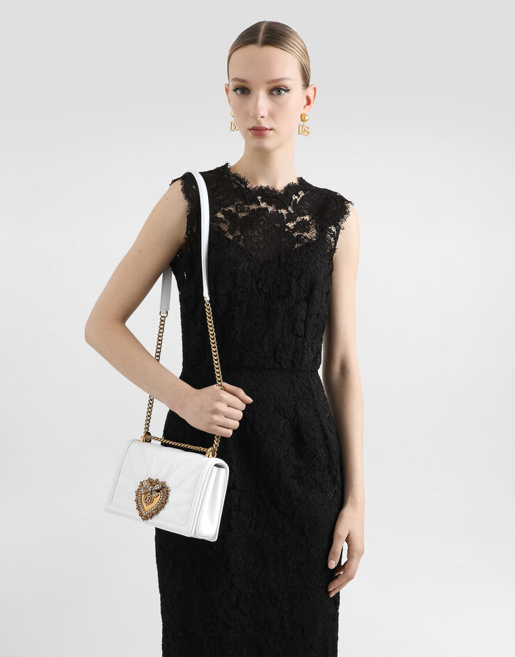 Dolce & Gabbana ディヴォーション バッグ ミディアム マトラッセナッパレザー ホワイト BB7158AW437