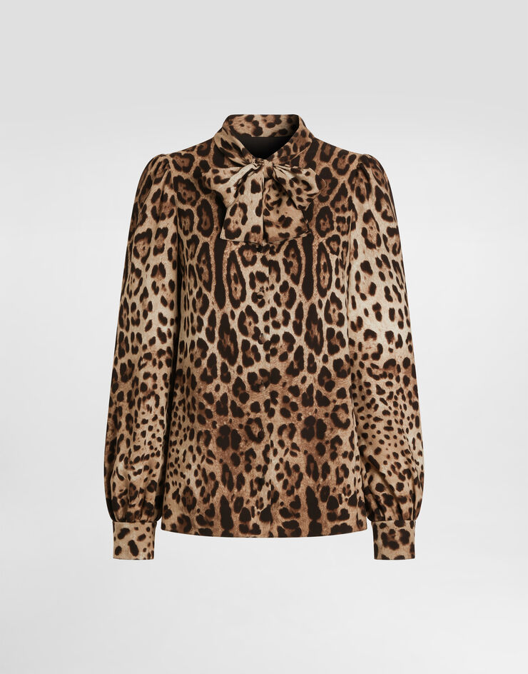 Dolce & Gabbana Leo-print silk charmeuse shirt Dolce & Gabbana Leo-print silk charmeuse shirt Print F5P98TFSADD