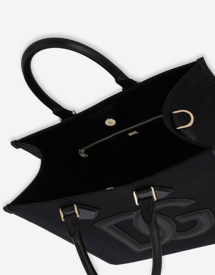 Dolce & Gabbana Сумка-шоппер из холщовой ткани с деталями из телячьей кожи наппа черный BM1796AA451