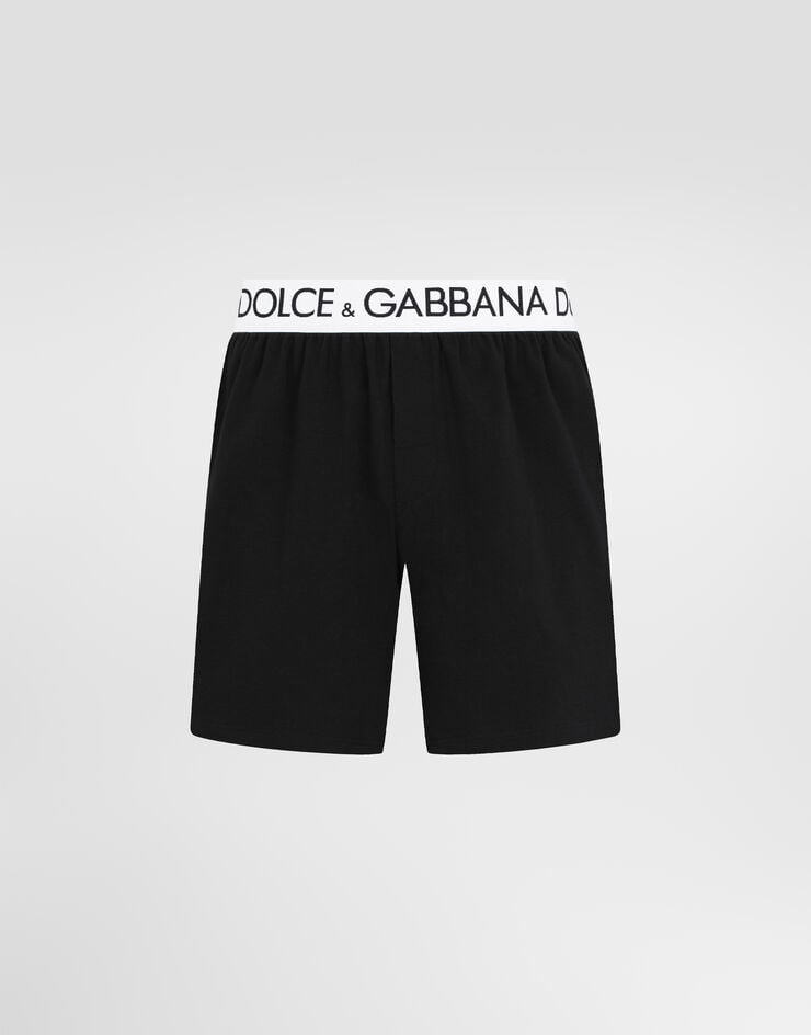 Dolce & Gabbana Shorts de algodón bielástico Negro M4B99JOUAIG