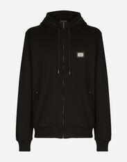 Dolce & Gabbana Jersey zip-up hoodie Black VG6184VN187