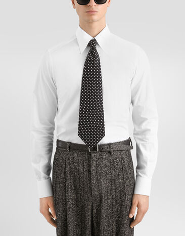 Dolce & Gabbana Krawatte aus Jacquard mit Polka-Dot-Muster Schwarz GT160EG0JTT