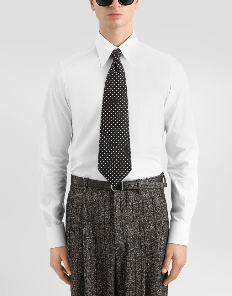 Dolce & Gabbana Krawatte aus Jacquard mit Polka-Dot-Muster Schwarz GT160EG0JTT
