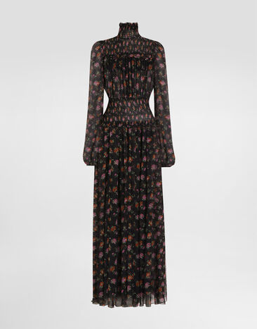 Dolce & Gabbana Floral-print long chiffon dress Multicolor F6GADTIS10U