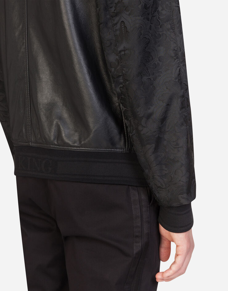 Dolce & Gabbana Leather jacket with logoed plaque BLACK G9PC2LGEM11