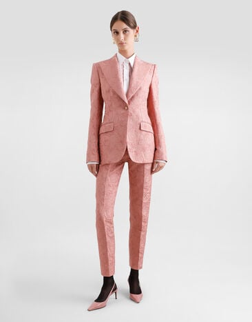 Dolce & Gabbana Single-breasted floral quilted jacquard Turlington jacket Pink F29UCTHJMQK