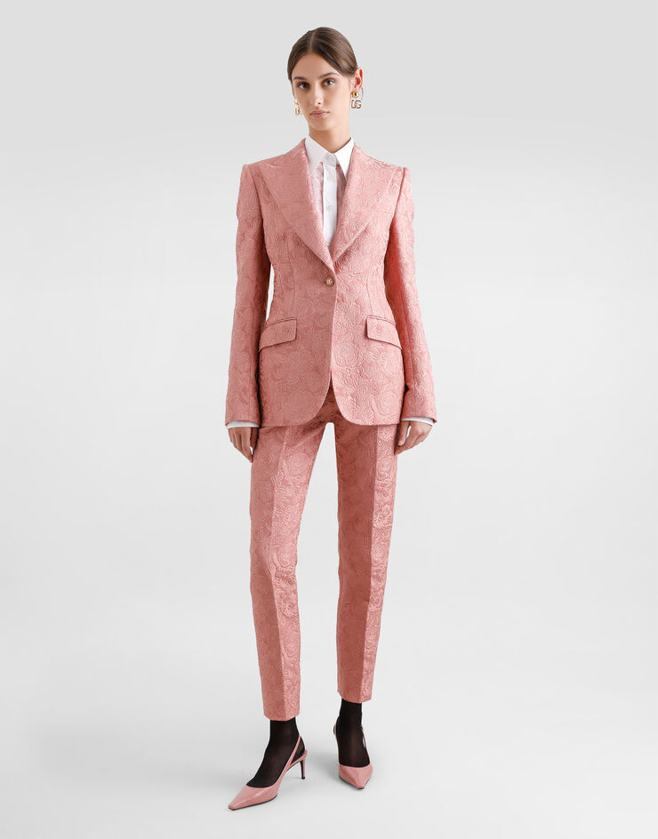 Dolce & Gabbana Single-breasted floral quilted jacquard Turlington jacket Pink F29UCTHJMQK