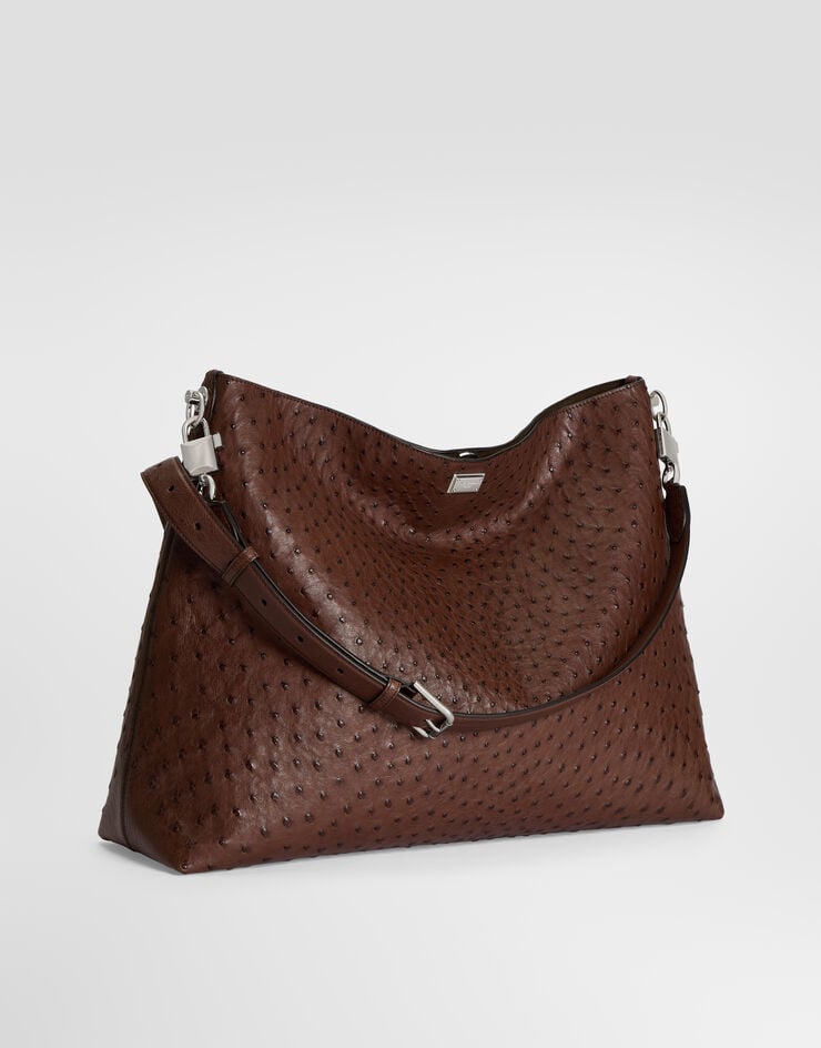 Dolce & Gabbana Vittoria shoulder and crossbody bag in ostrich leather Dolce & Gabbana Vittoria shoulder and crossbody bag in ostrich leather Brown BM2693A8K00