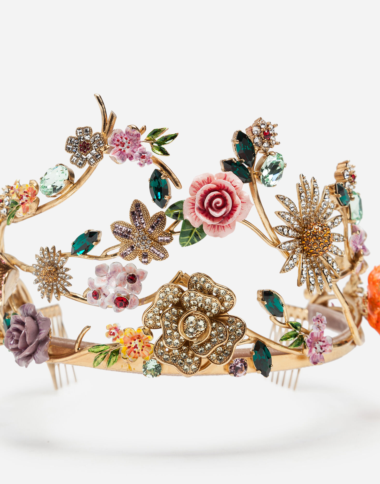 Crown with decorative accents in Gold for Dolce Gabbana US