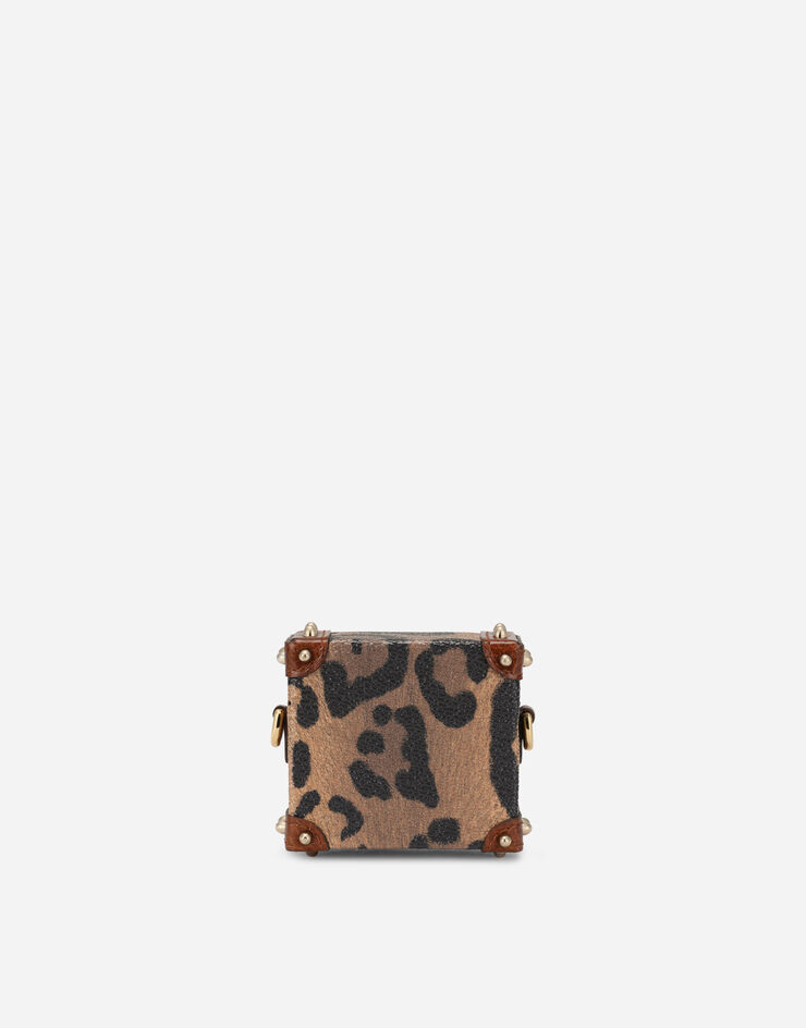 Dolce & Gabbana Airpods case in leopard-print Crespo with branded plate Multicolor BI3067AW384