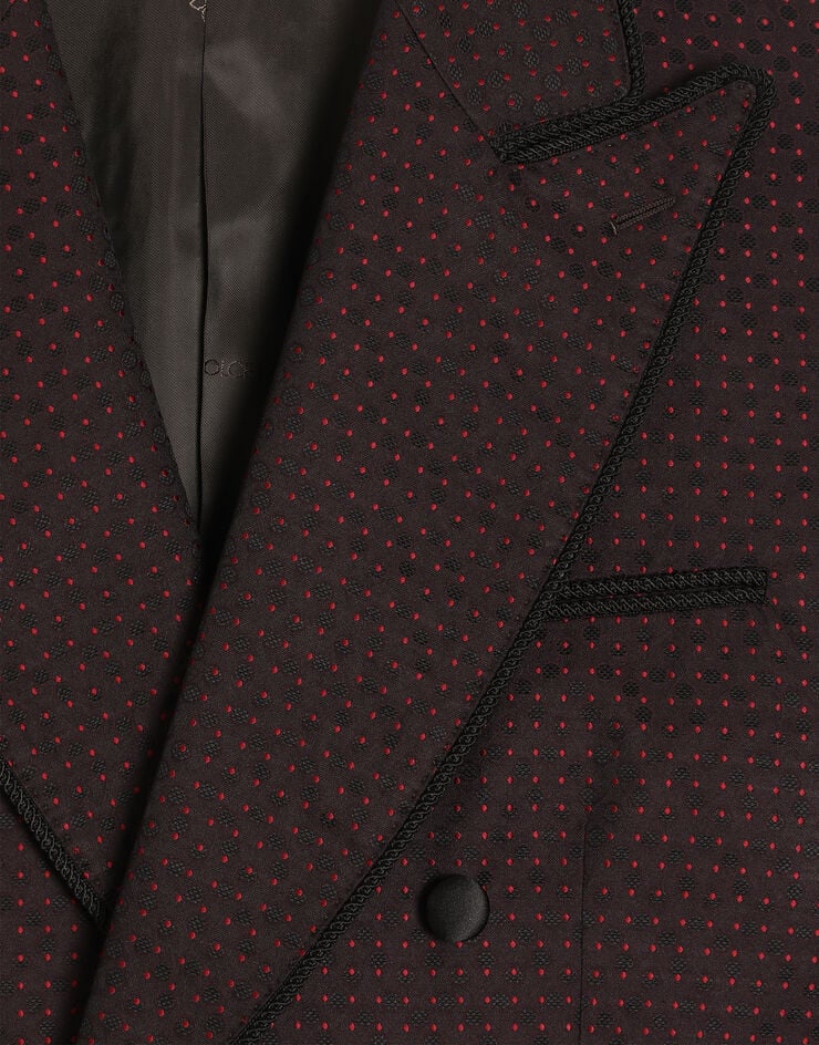 Dolce & Gabbana Chaqueta de botonadura doble de tejido jacquard con micromotivo Multicolor G2WA3TFJZAM