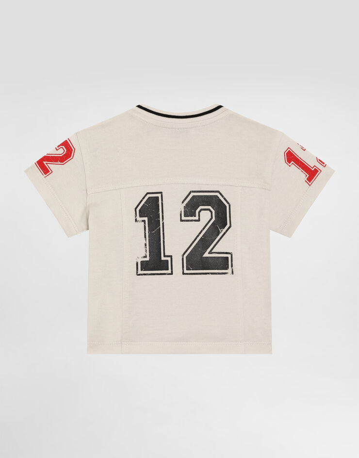 Dolce & Gabbana T-Shirt aus Jersey mit Print Beige L1JTJZG7PUG