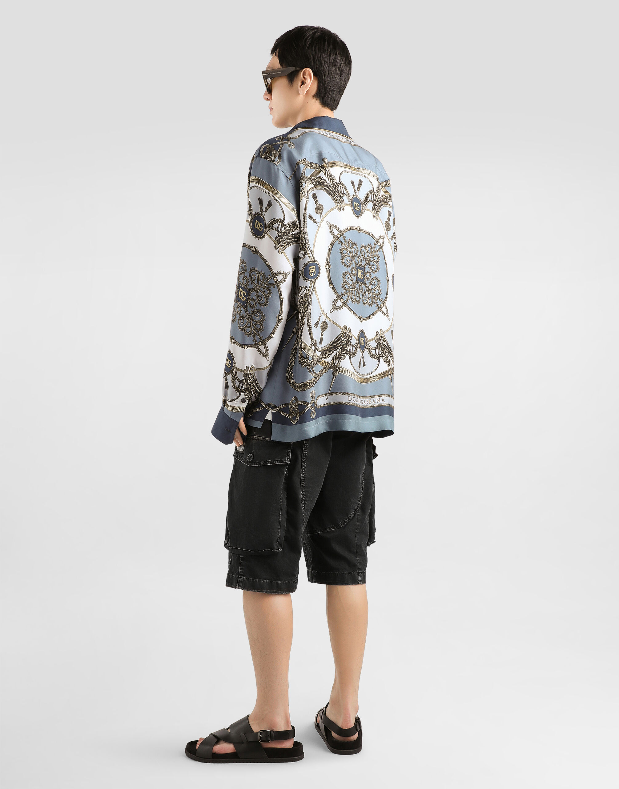 Cargo-print silk twill shirt in Multicolor for Men | Dolce&Gabbana® US