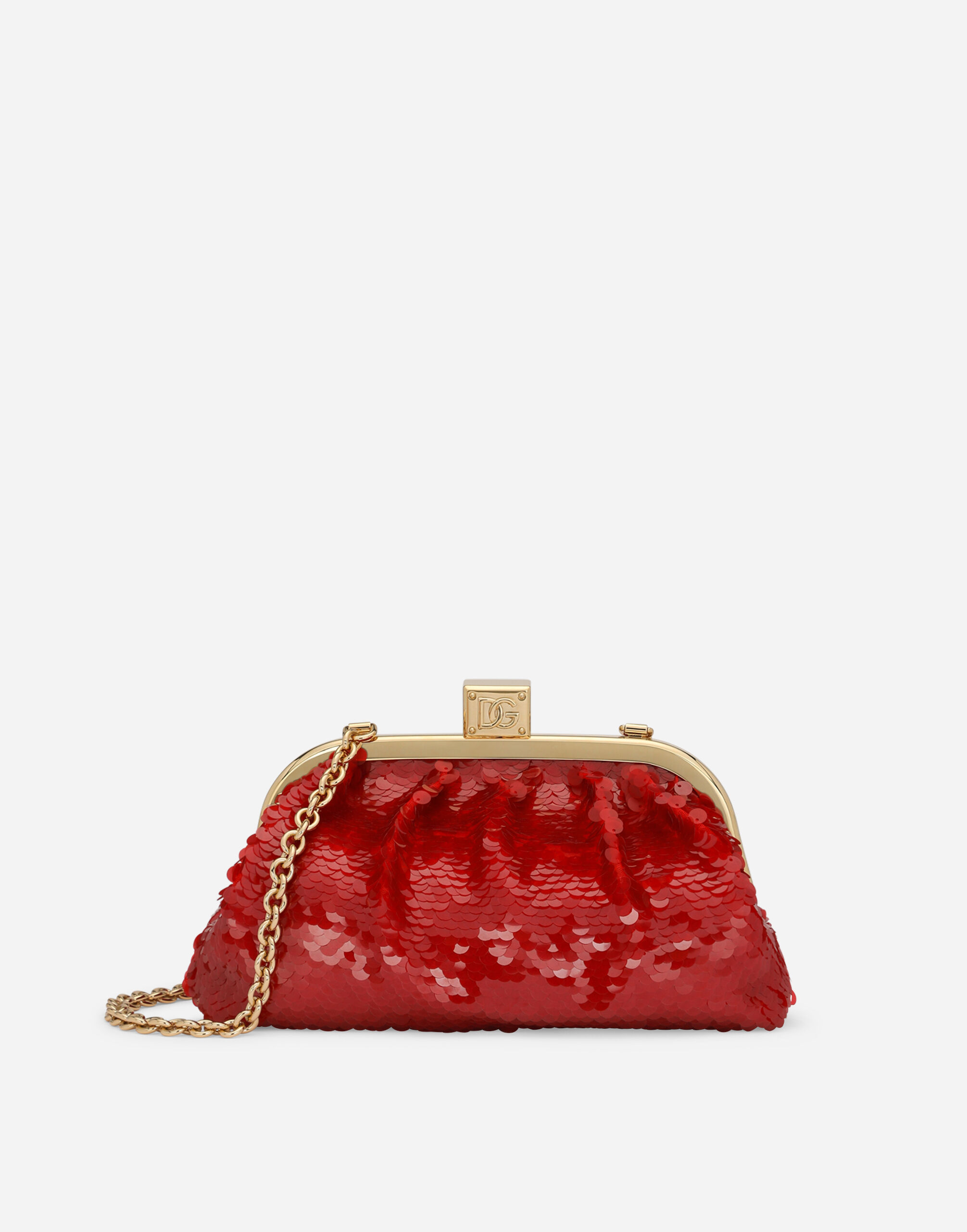 Dolce & Gabbana Clutch maria in paillette Arancione BI3279AS204