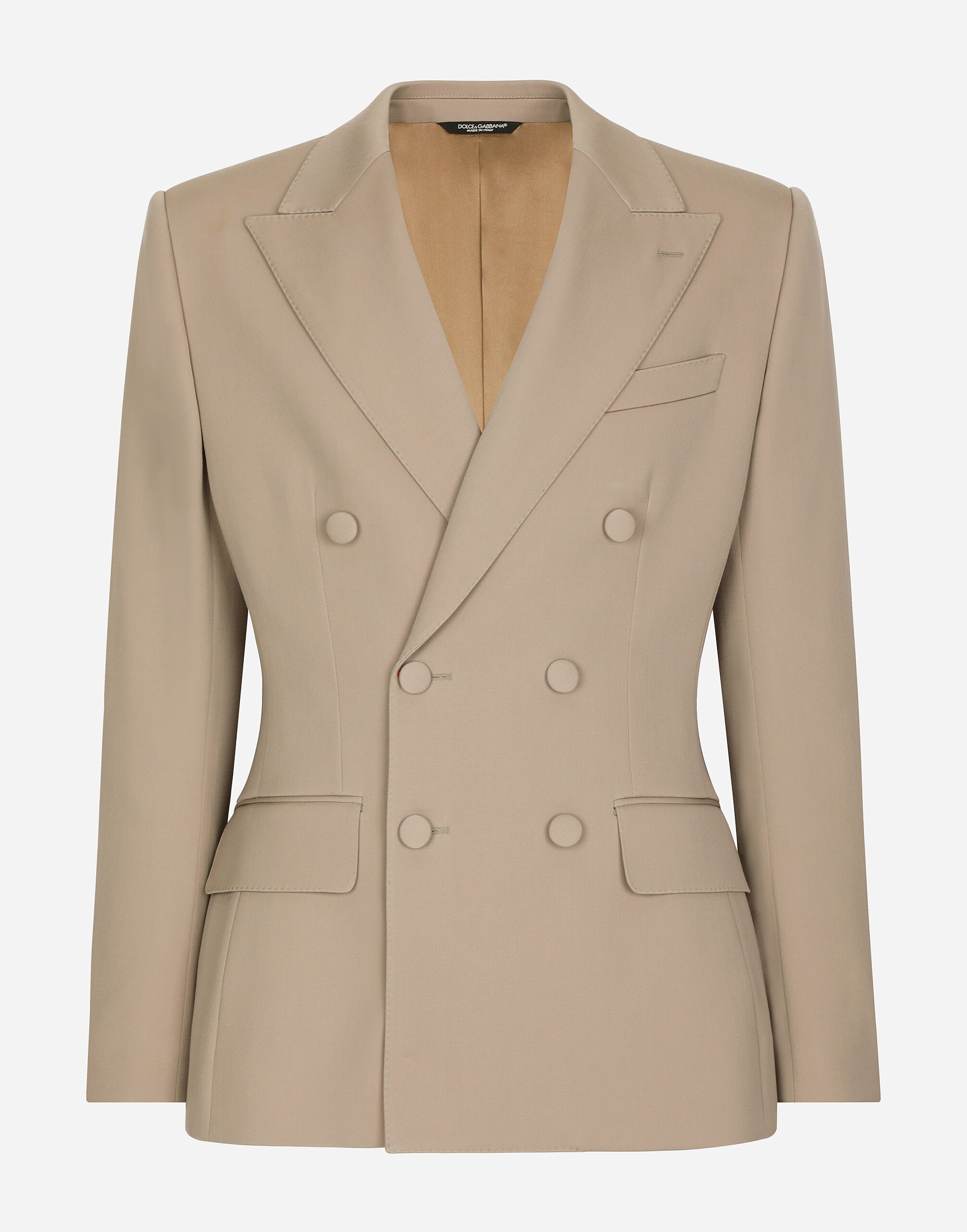 Dolce & Gabbana Double-breasted stretch wool Dolce-fit jacket Beige GYZMHTFUBGF