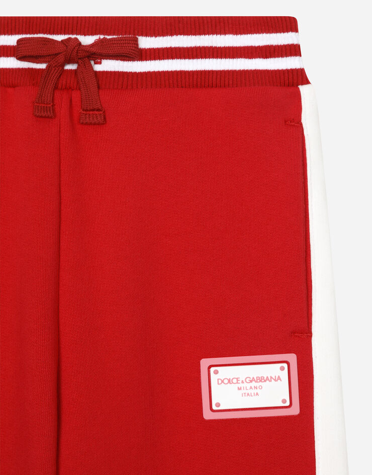 Dolce & Gabbana Jersey jogging pants with logo tag Bordeaux L5JPE2G7NNW