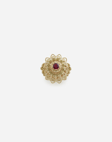 Dolce & Gabbana Pizzo ring in yellow gold and rhodolite garnet Yellow Gold WRLD1GWDWYE