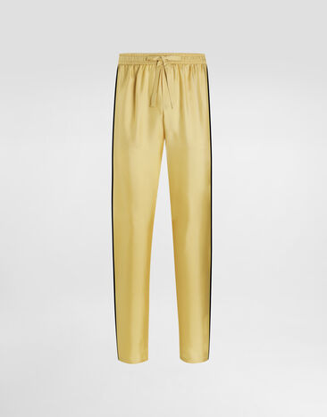 Dolce & Gabbana Silk twill trousers Yellow GVCRAZFU10S