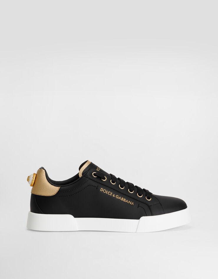 Dolce & Gabbana Calfskin nappa Portofino sneakers with lettering Black CK2329AN298