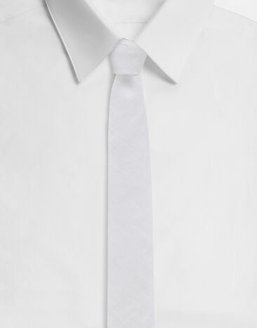 Dolce & Gabbana Linen tie with DG logo Multicolor GT149EG0WU1