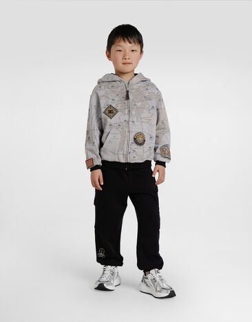 Dolce & Gabbana Pantalón de felpa con estampado de explorador Black L4JPKYG7PJ9