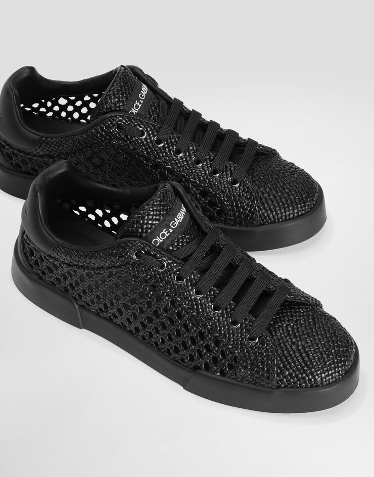Dolce & Gabbana Sneaker Portofino aus geflochtenem Leder Dolce & Gabbana Sneaker Portofino aus geflochtenem Leder Black CS2350A0806