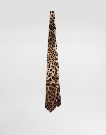 Dolce & Gabbana Leopard-print satin tie Print GT181EFS1GT