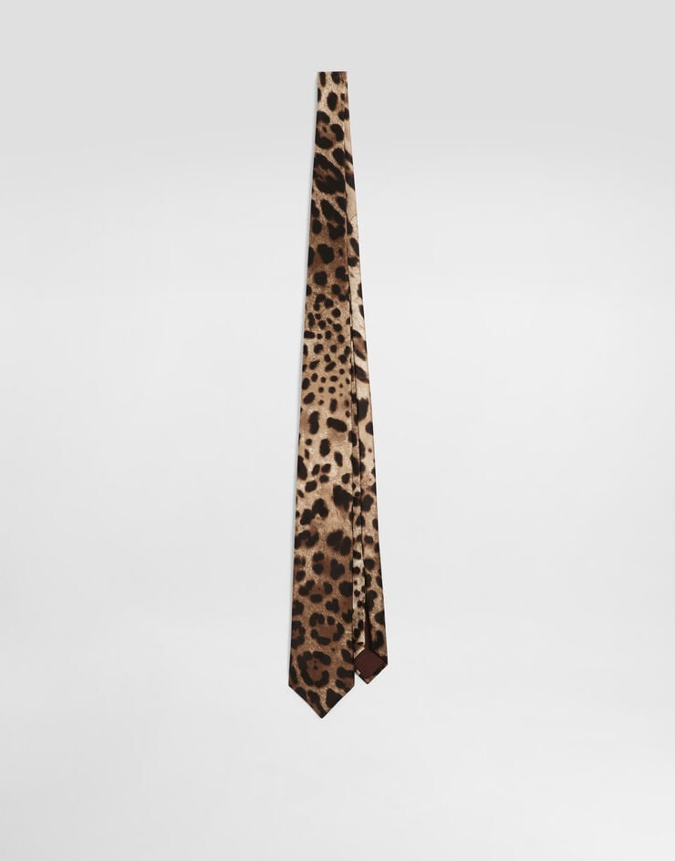 Dolce & Gabbana Leopard-print satin tie Print GT181EFS1GT
