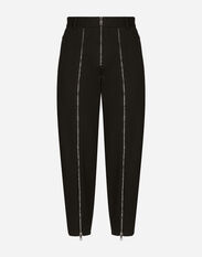 Dolce & Gabbana Washed stretch gabardine pants with zipper Brown GP01PTFU60L