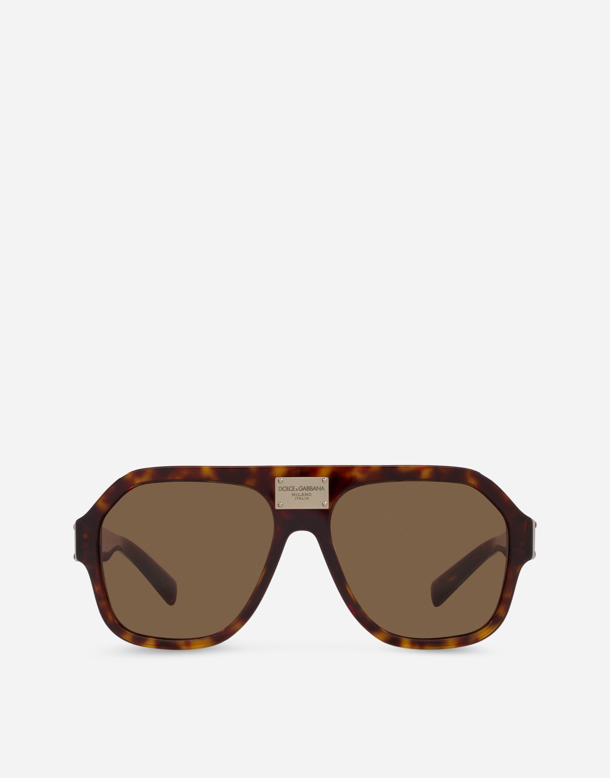 Dolce & Gabbana DG Plaque Sunglasses Brown VG446DVP273