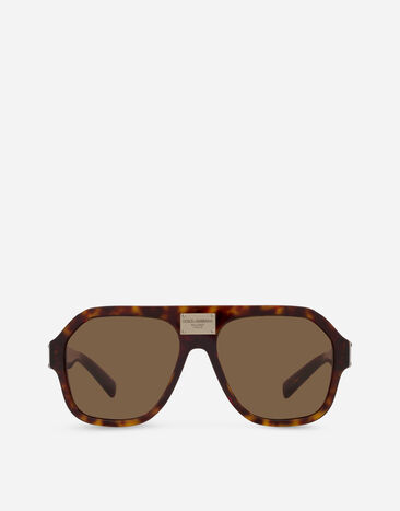 Dolce & Gabbana DG Plaque Sunglasses Brown G2NZ2TFU5SW