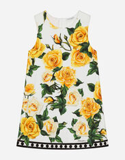 Dolce & Gabbana Interlock dress with yellow rose print White D11032A1735