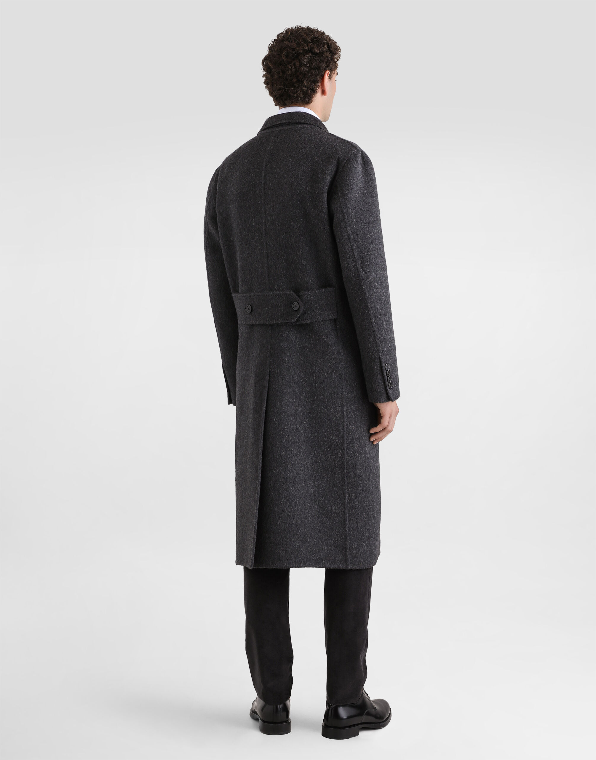 Double-breasted wool and cashmere coat in Grey for Men