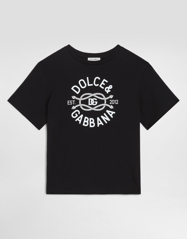 Dolce & Gabbana Cotton t-shirt with logo Blue L4JTHVG7QNF